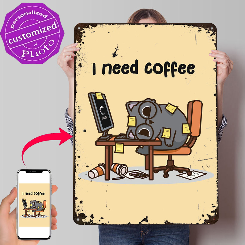 Gaming Accessories That You Need - I Need Coffee 3D テクスチャメタルポスター カスタマイズされたウォールアート