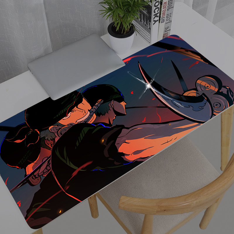 Gaming Accessories For Table - 大型マウスパッドオフィスワンピースロロノア・ゾロコンピュータデスクマットテーブルキーボードラップトップカーペットアクセサリーゲームマウスパッド