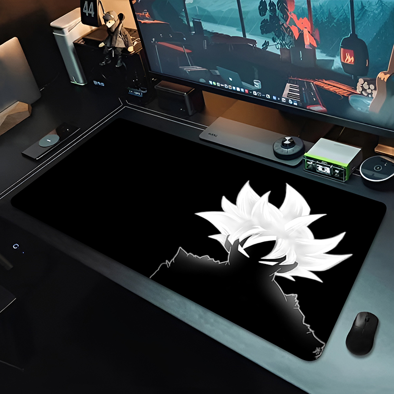 Gaming Accessories For Table - DBZ ブラックアニメマウスパッドドラゴンボール大型 PC コンピュータデスクマット抗摩耗ゲーミングマウスパッドキーボードゲーマーアクセサリーテーブルパッド