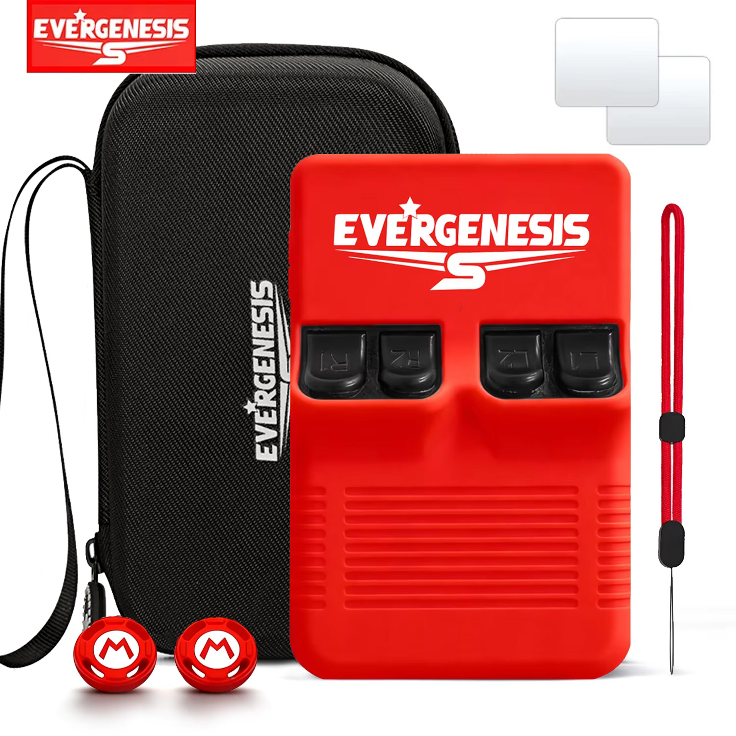 Gaming Accessories Mobile - R36S保護ケースセット（R36S携帯ゲーム機用シリコンカバー、EVAキャリングバッグ、スクリーンプロテクター、サムグリップ、アクセサリー）