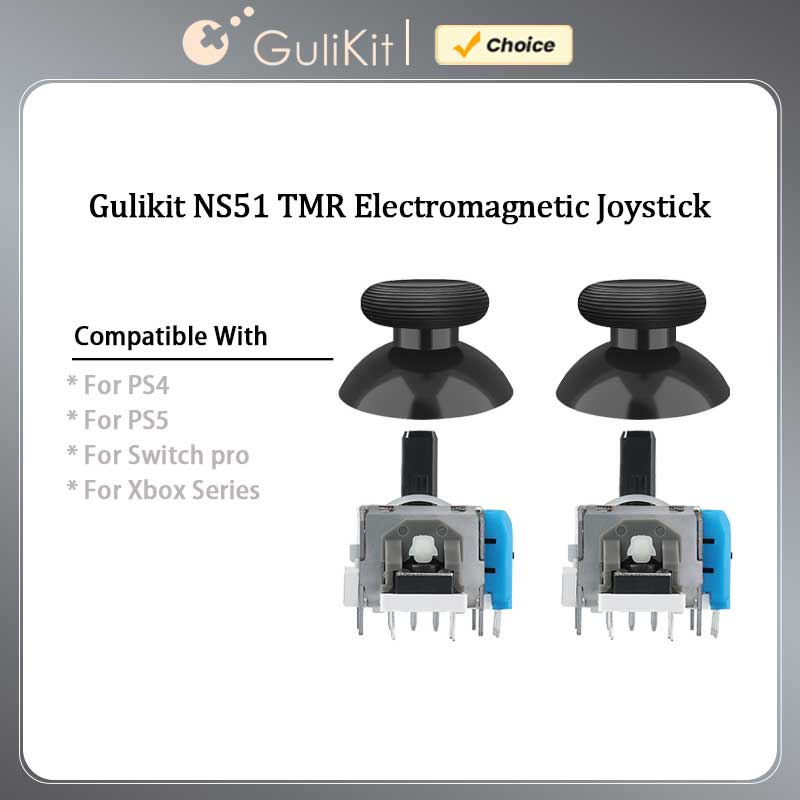 Gaming Accessories Kit - GuliKit NS51 TMR ジョイスティック スティックキャップ付き、PS4 PS5/PS5