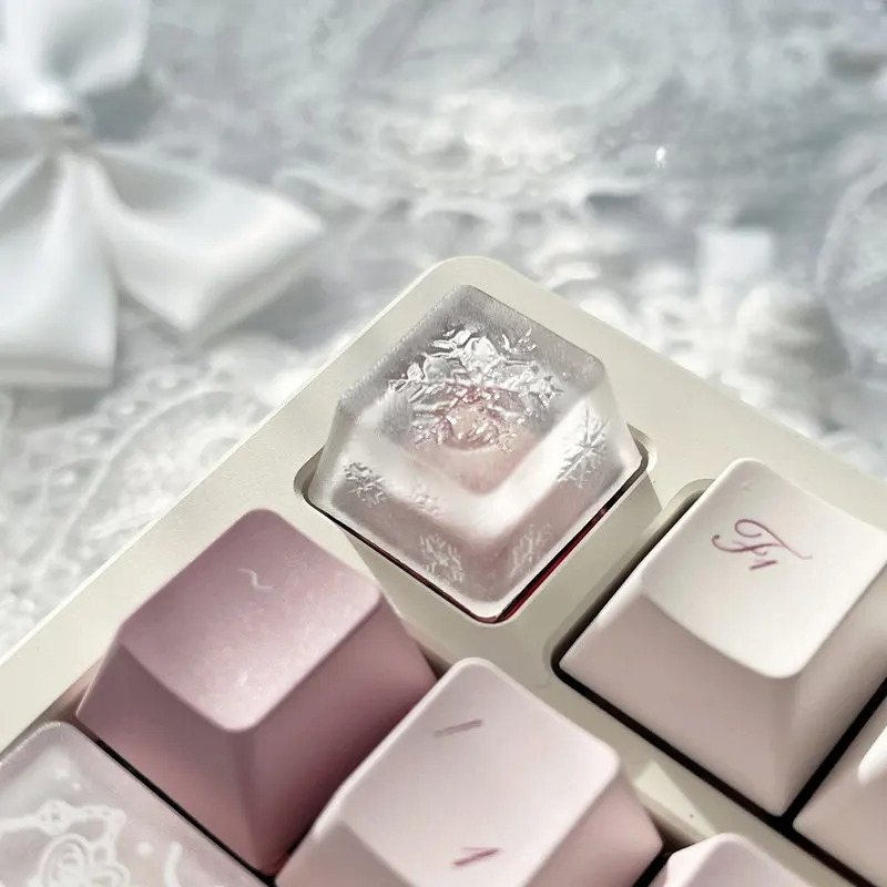 Gaming Accessories Dropshipping - オリジナルスノーフレークテーマキードロップグルーメカニカルキーボード PC ゲーミングキーボードアクセサリーコレクションギフトカスタムキーキャップ
