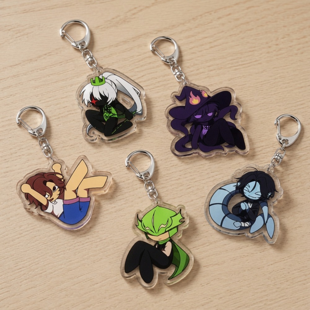 Gaming Accessories Deals - かわいい漫画ちびキーホルダーアクセサリーバッグチャーム怖いゲームゲーマーアニメアクリルキーリングファンペンダントギフト