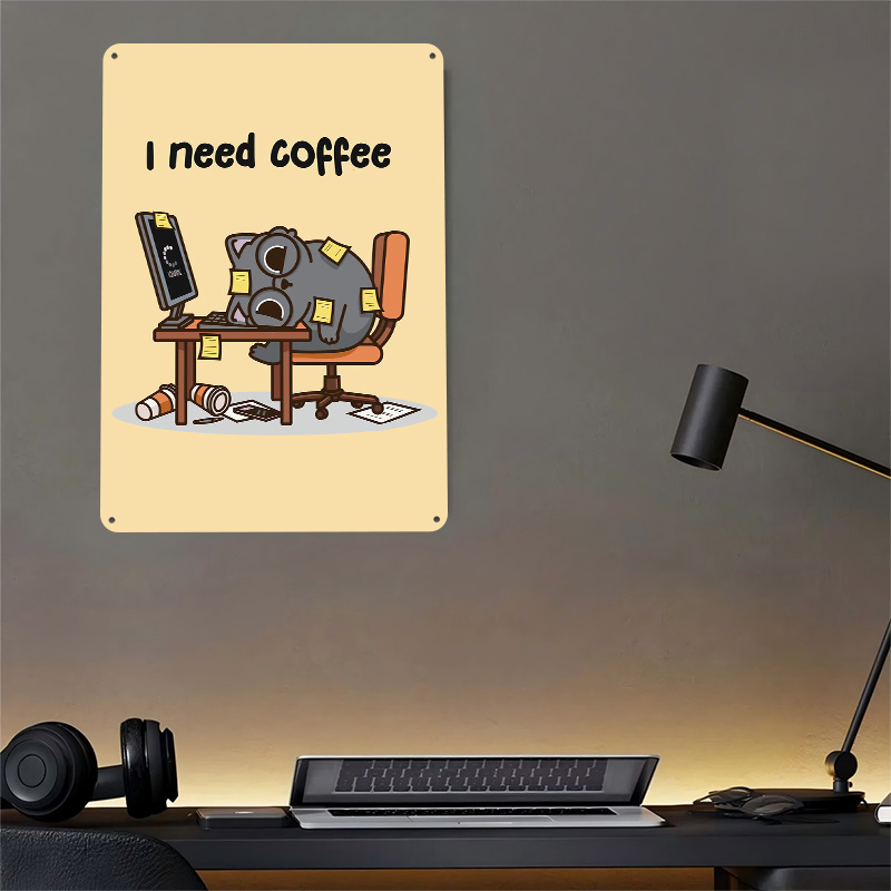 I Need Coffee 3D テクスチャメタルポスター  - Gaming Accessories That You Need のレビューと価格