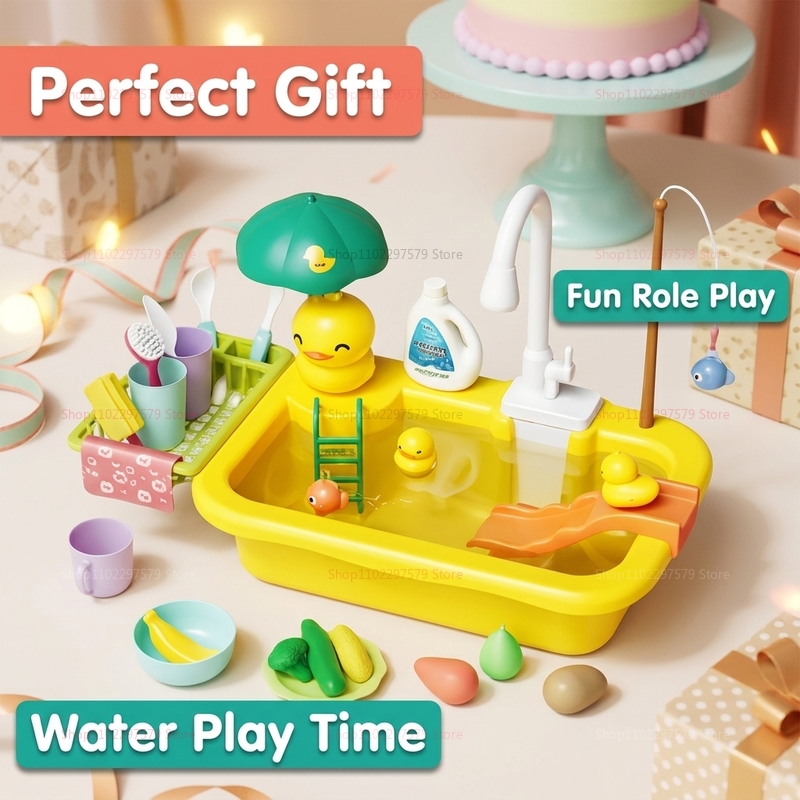 子供用キッチンシンク食器洗い機プレイセットおもちゃ、水が流れ - Gaming Accessories That You Need のレビューと価格