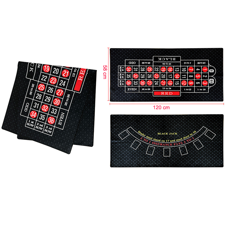 両面フェルトポーカーテーブルマット、ルーレットおよびブラック - Gaming Accessories For Table のレビューと価格