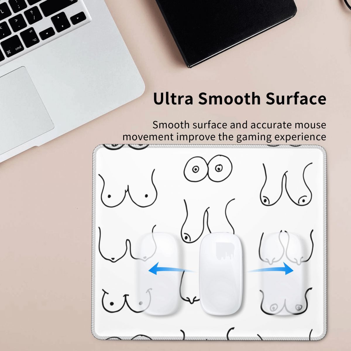 黒と白のおっぱい描画マウスパッドコンピュータキーボードマウス - Gaming Accessories Drawing のレビューと価格