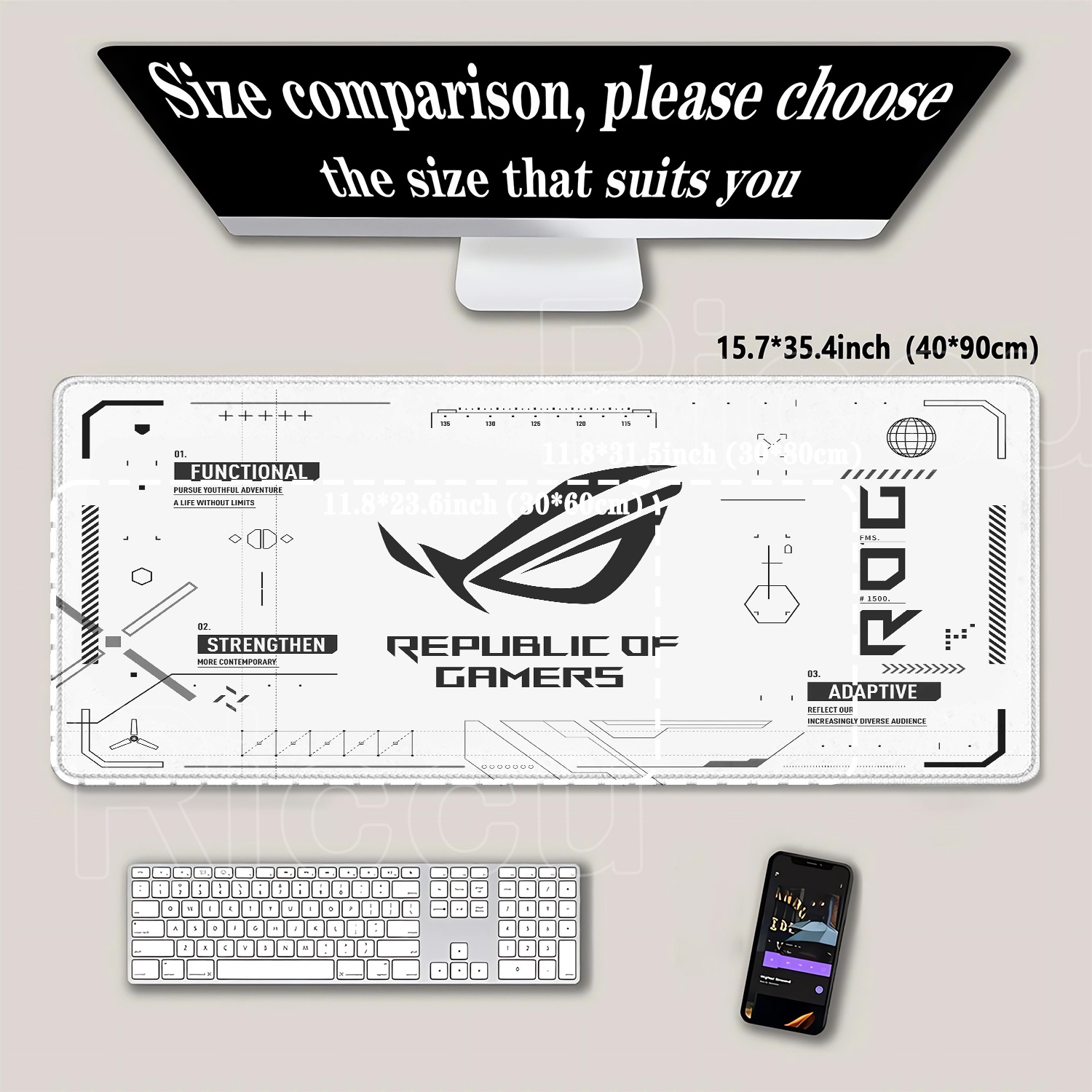 R-ROG 大型ゲーミングマウスパッド A-ASUS PC  - Gaming Accessories Asus のレビューと価格