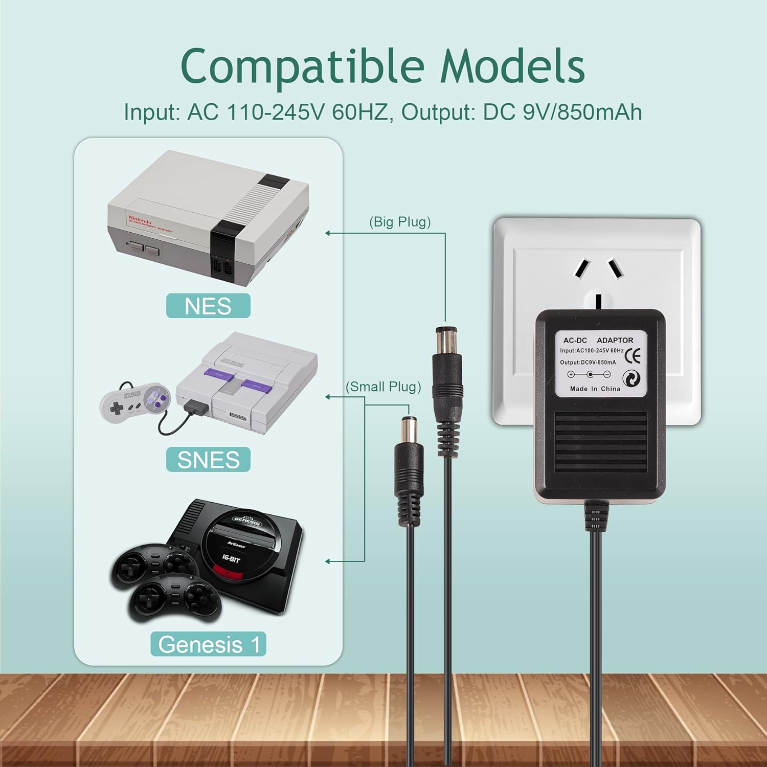 USプラグ 3in1 AC電源アダプターケーブル NESスー - Gaming Accessories Dropshipping のレビューと価格